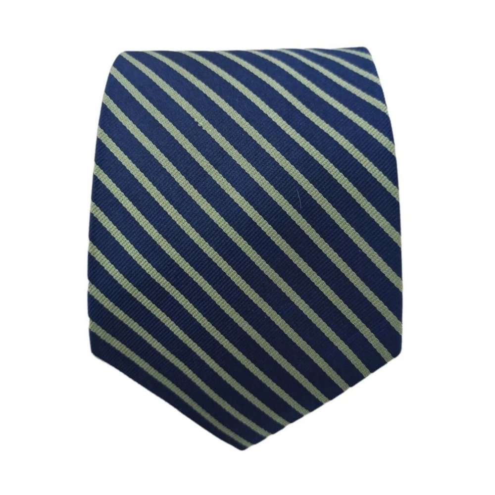 BROOKS BROTHERS MAKERS Blue Striped Silk Tie HANDMADE USA 58"/ 3.8" EC